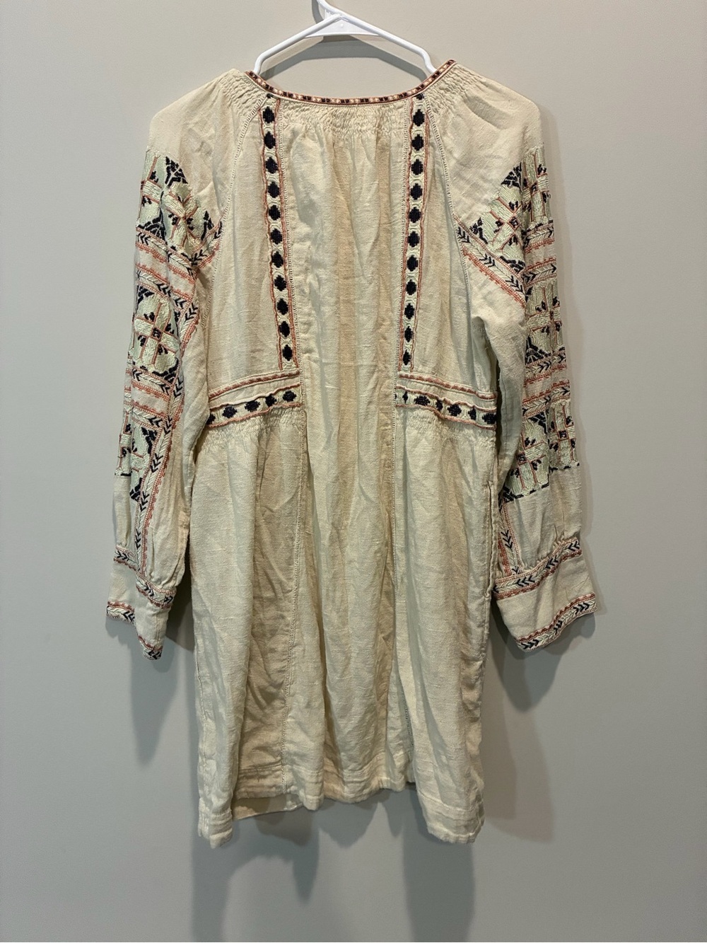Free People “All My Life” Embroidered Oversized Swing Dress Size Small - Picture 8 of 10